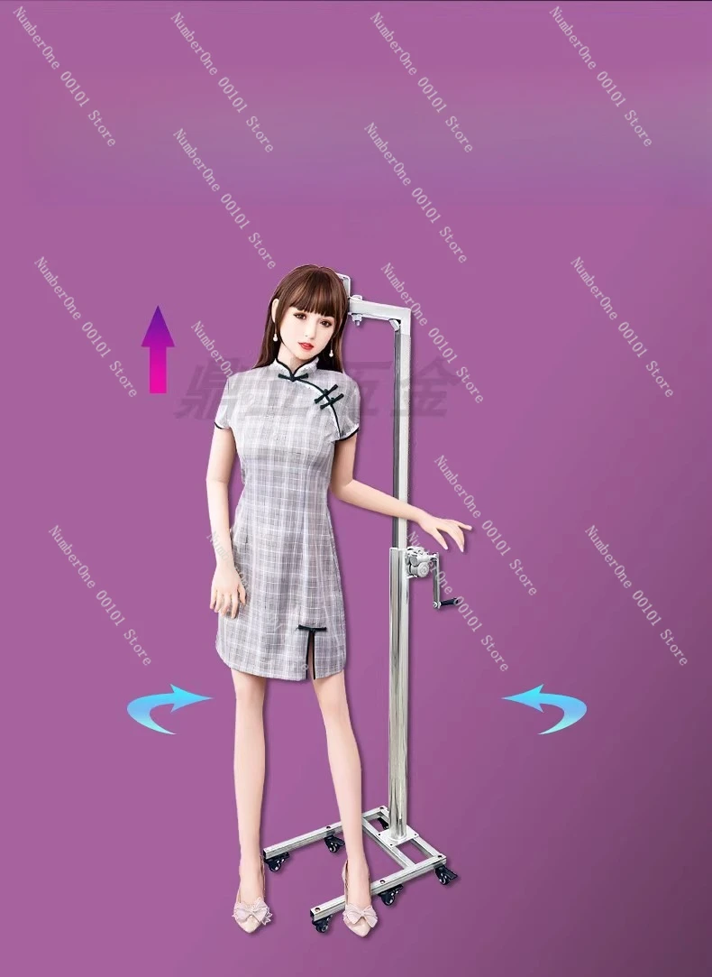 Increase the load-bearing solid doll figure three-dimensional bracket, lengthen the adjustable height mobile six-wheel lifting