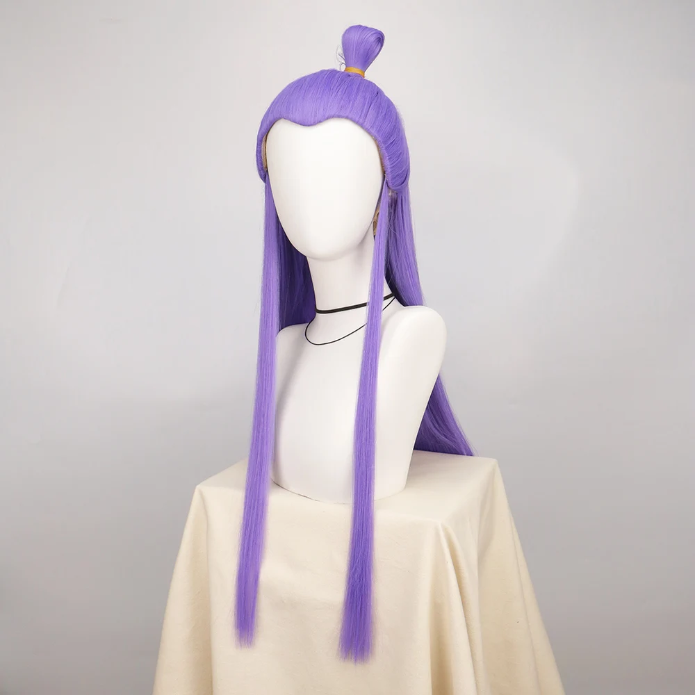 Film Nezha Aobing Parrucca Cosplay Viola Capelli Lunghi Copricapi Adesivo Ao Bing Puntelli Ne Zha 2 Festa di Halloween Donna Uomo Regali