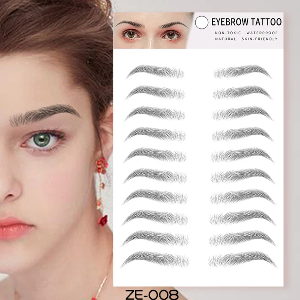 Eyebrow Makeup Tattoo Sticker Water-based Hair-liked Waterproof Long Lasting 6DFalse Eyebrows Stickers for Brow Grooming Shaping