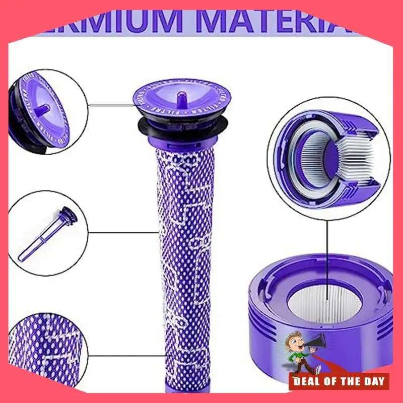 จัดส่งตลอด 24 ชั่วโมง 3 Pre & Post Filter ตัวกรองสูญญากาศเปลี่ยนชุดสําหรับ Dyson V7, V8 อุปกรณ์เสริม 965661-01 & 967478-0