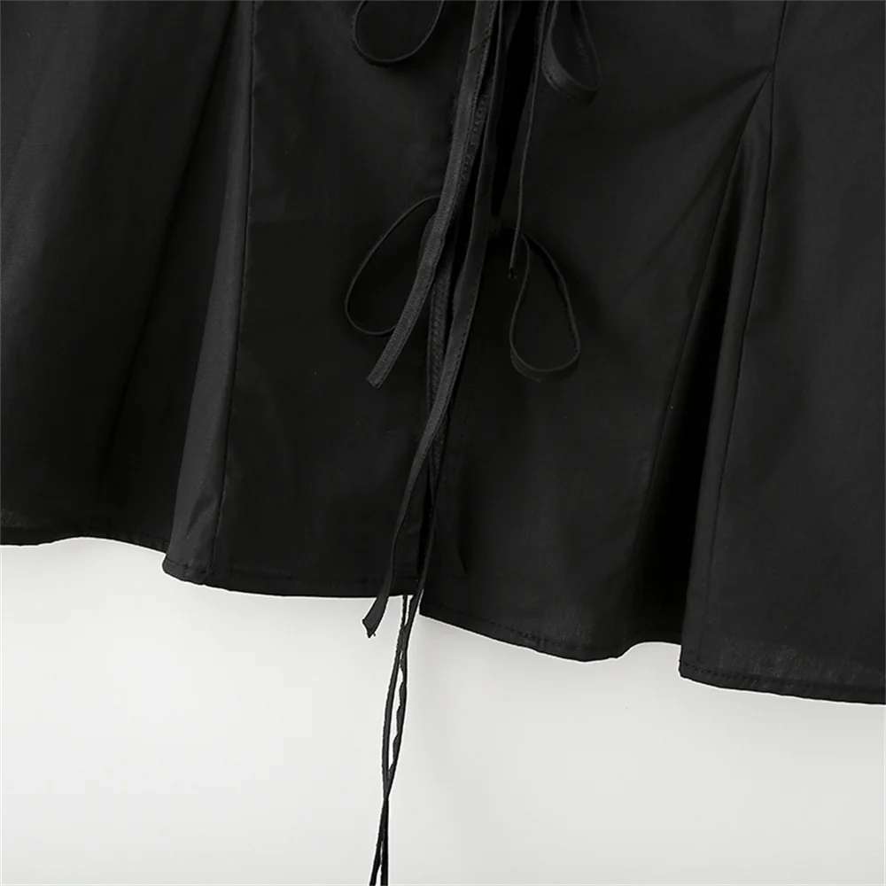 Jesienno-zimowa nowa odzież damska, bardzo prosty styl, koszula z kołnierzykiem, długim rękawem i ozdobną kokardą, wykonana z popeliny.