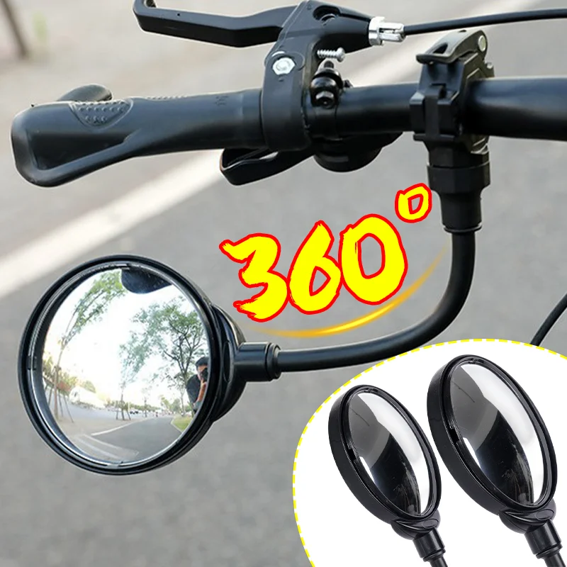 

Bike Mirror 360 Rotatable Bicycle Rearview Mirror HD Convex Lens Adjustable Handlebar Mirror Thickened Road Bike Scooter Safety