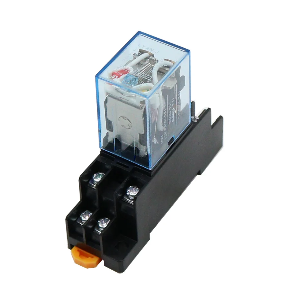 1set 12V 24V DC 110V 220V 380V AC Coil Power Relay LY2NJ DPDT 8 Pin HH62P JQX-13F With Socket Base