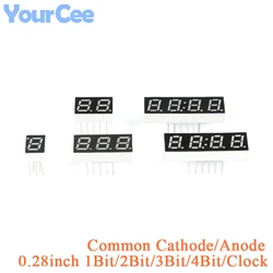 0.28 인치 0.28 인치 LED 디스플레이, 7 세그먼트, 1 비트, 2 비트, 3 비트, 4 비트 시계 숫자 디지털 튜브, 레드 공통 음극, 양극, 5 개