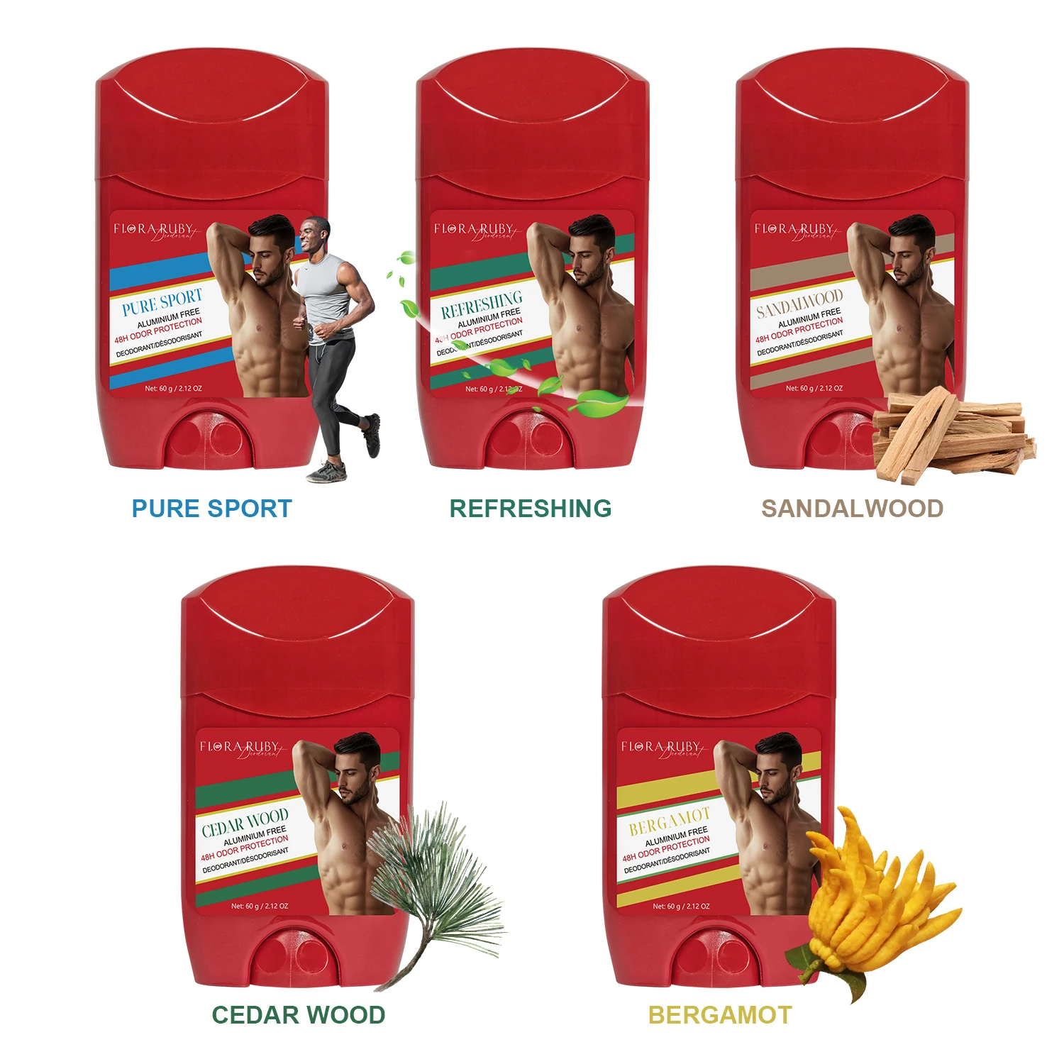 Männer Sandelholz Deodorant Stick Schwitzen Halten Trocknen Anhaltenden Duft Entfernen Achselhöhle Geruch Unterarm Erfrischen Sticks Erfrischen 5Pcs