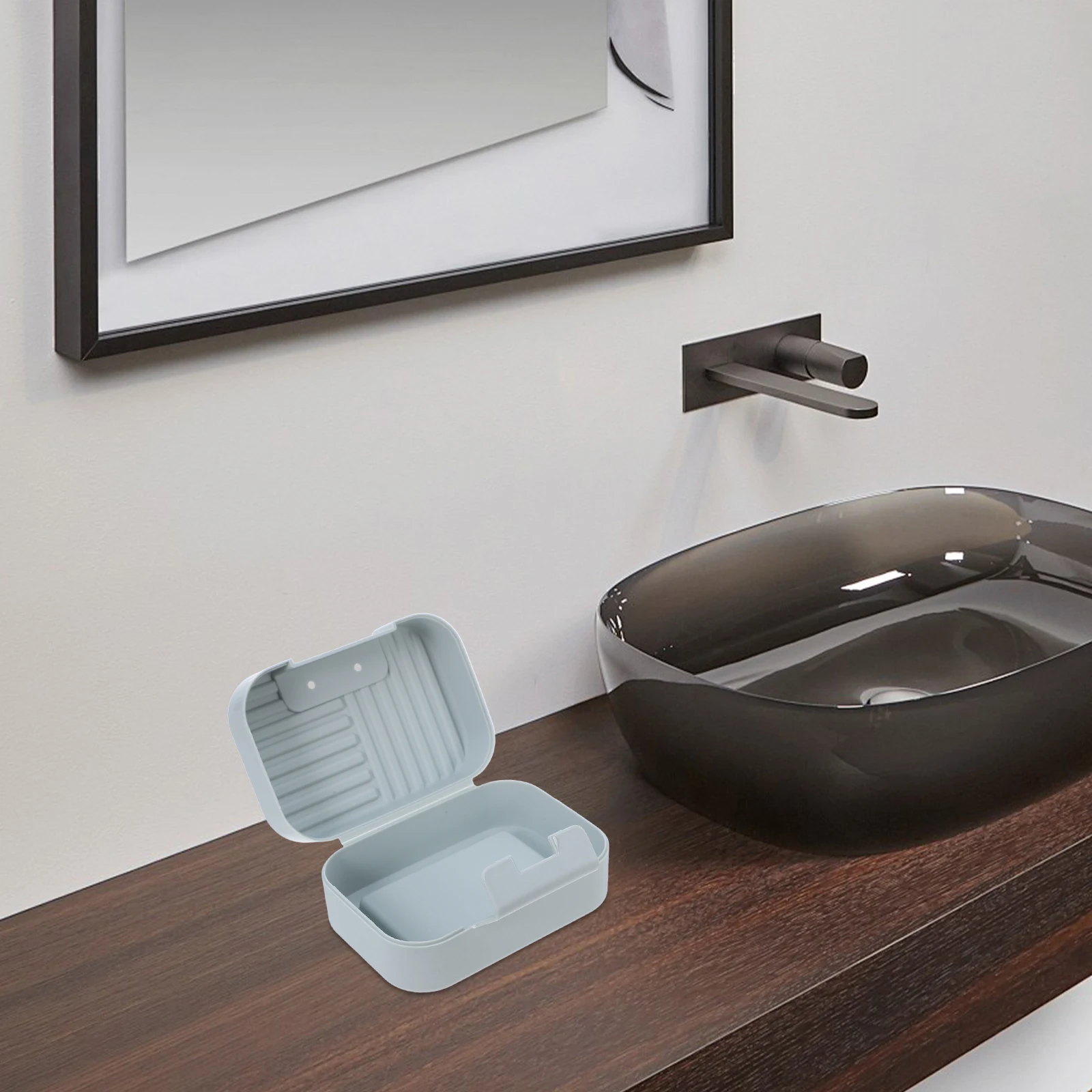 

8pcs Portable Soap Box Leakproof Travel Soap Container Flip Cover For Camping Hiking Gym Shower Bathroom Plastic Storage Case