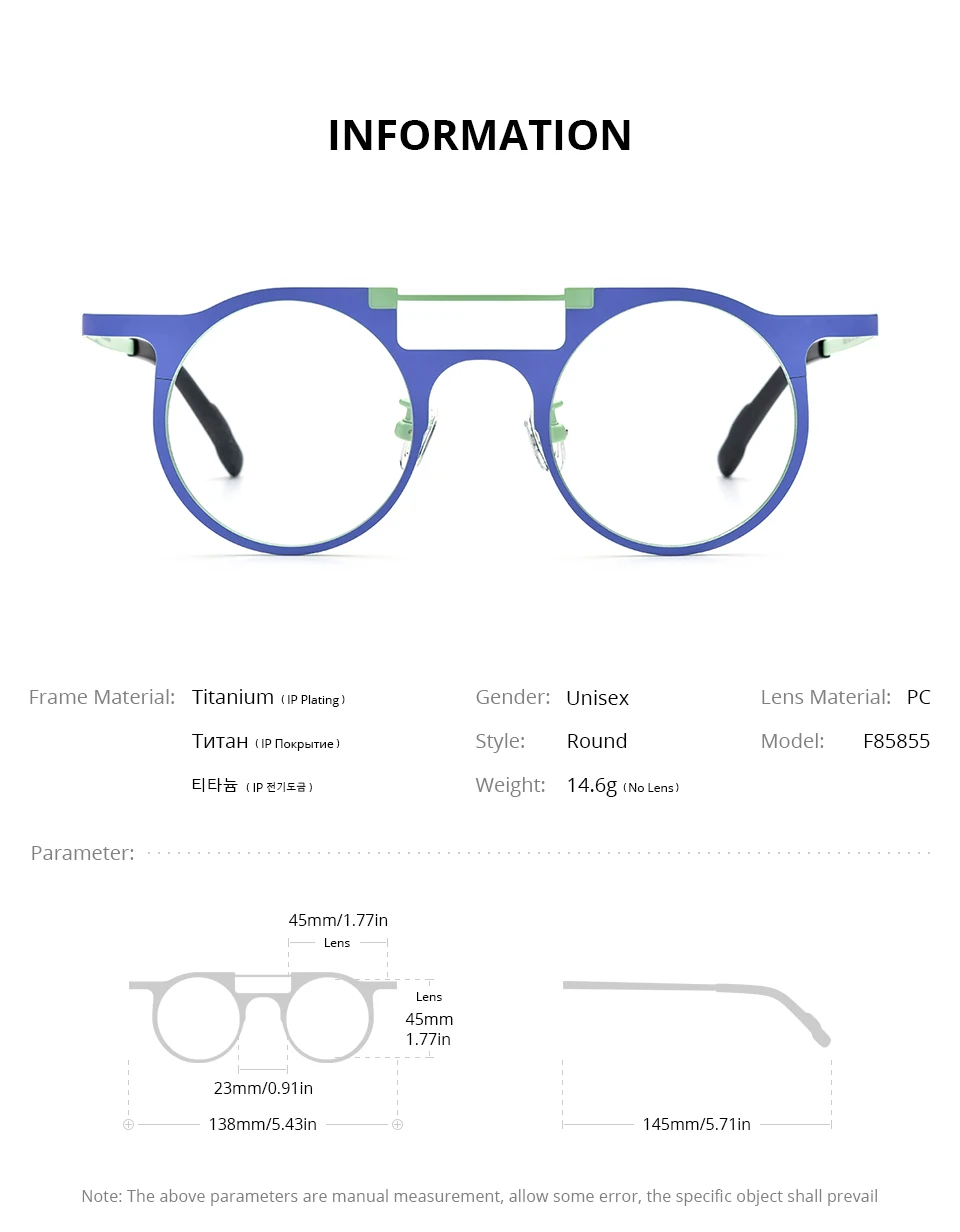 FONEX Titan Brillengestell Damen 2025, neue Mode, Markendesign, Retro, Vintage, runde Brillen, Herren, ultraleichte Brillen 85774 – Detail 29