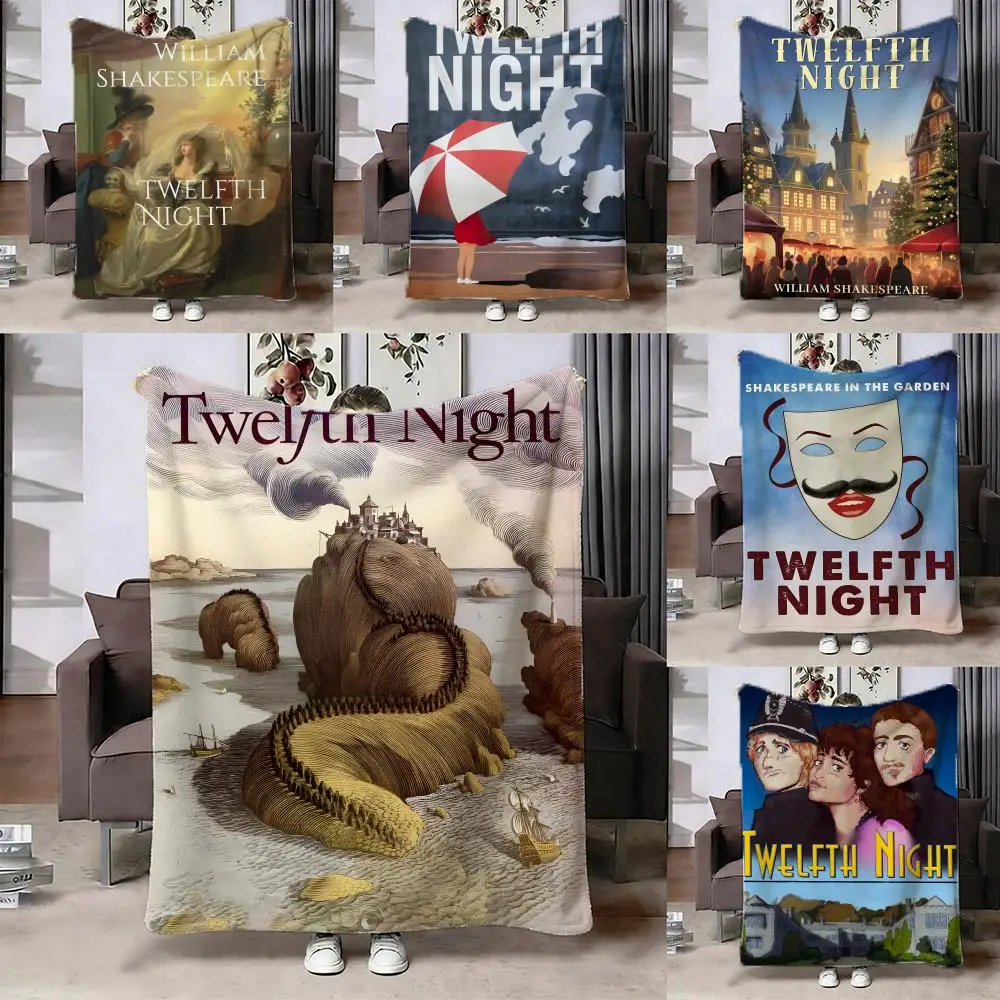 

Twelfth Night Throw Double-sided Cozy Flannel Throw Blanket Lightweight Skin-friendly Warm For Sofa Bed Office Travel All Season