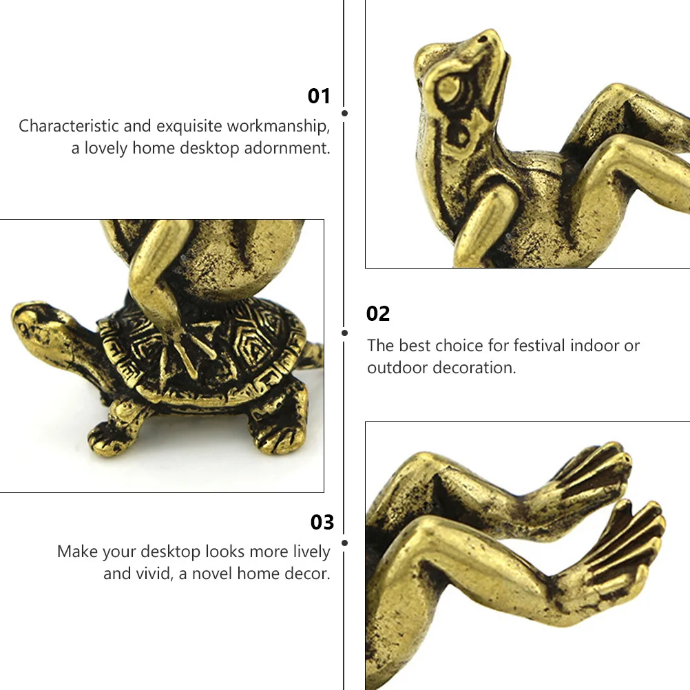 

1Pcs Copper Tortoise Statue Retro Desktop Ornament Creative Home Office Decoration Vintage Turtle Sculpture Adornment