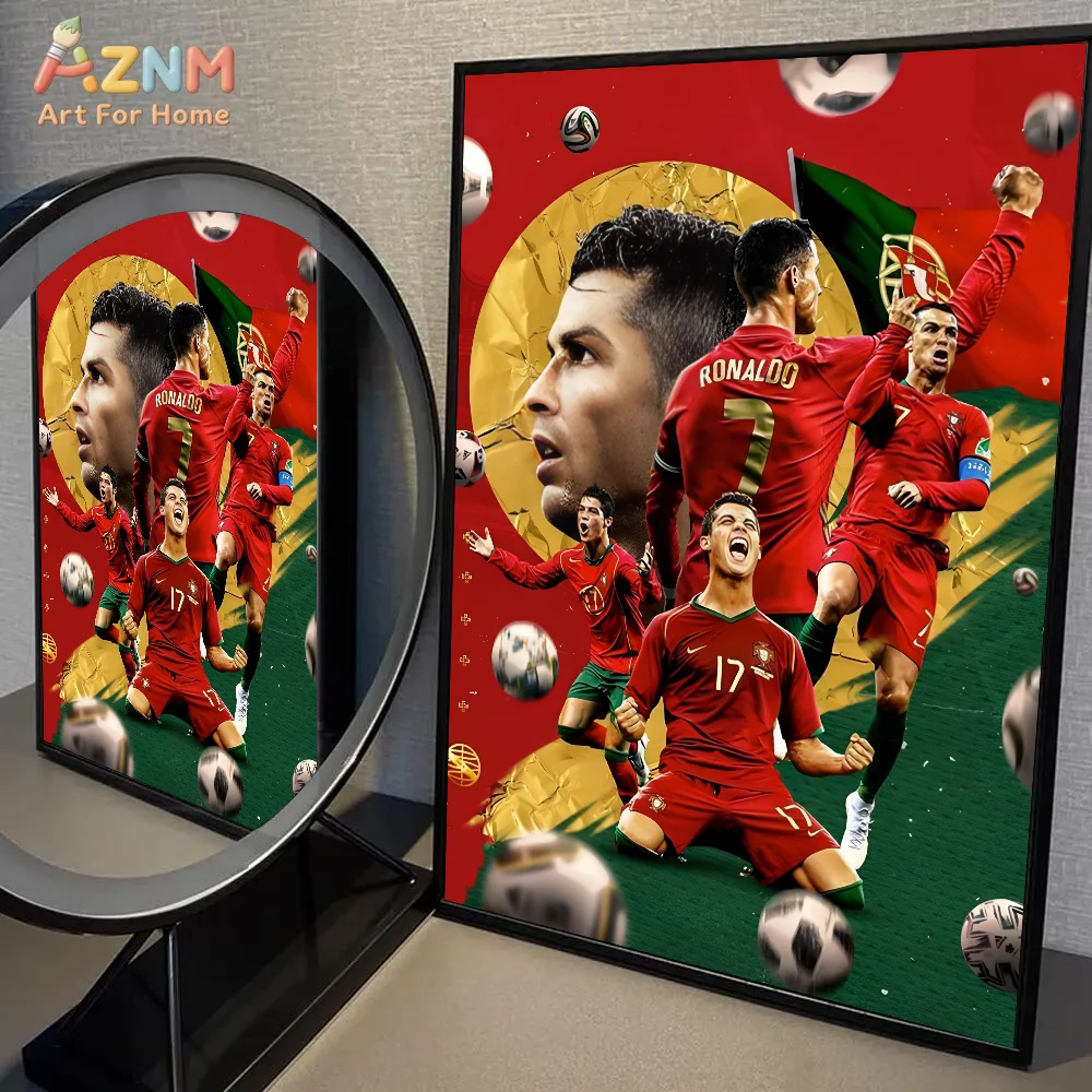 1pc  C-Cristiano Ronaldo CR7 Poster Self-adhesive Art Waterproof Paper Sticker Coffee House Bar Room Wall Decor view 4