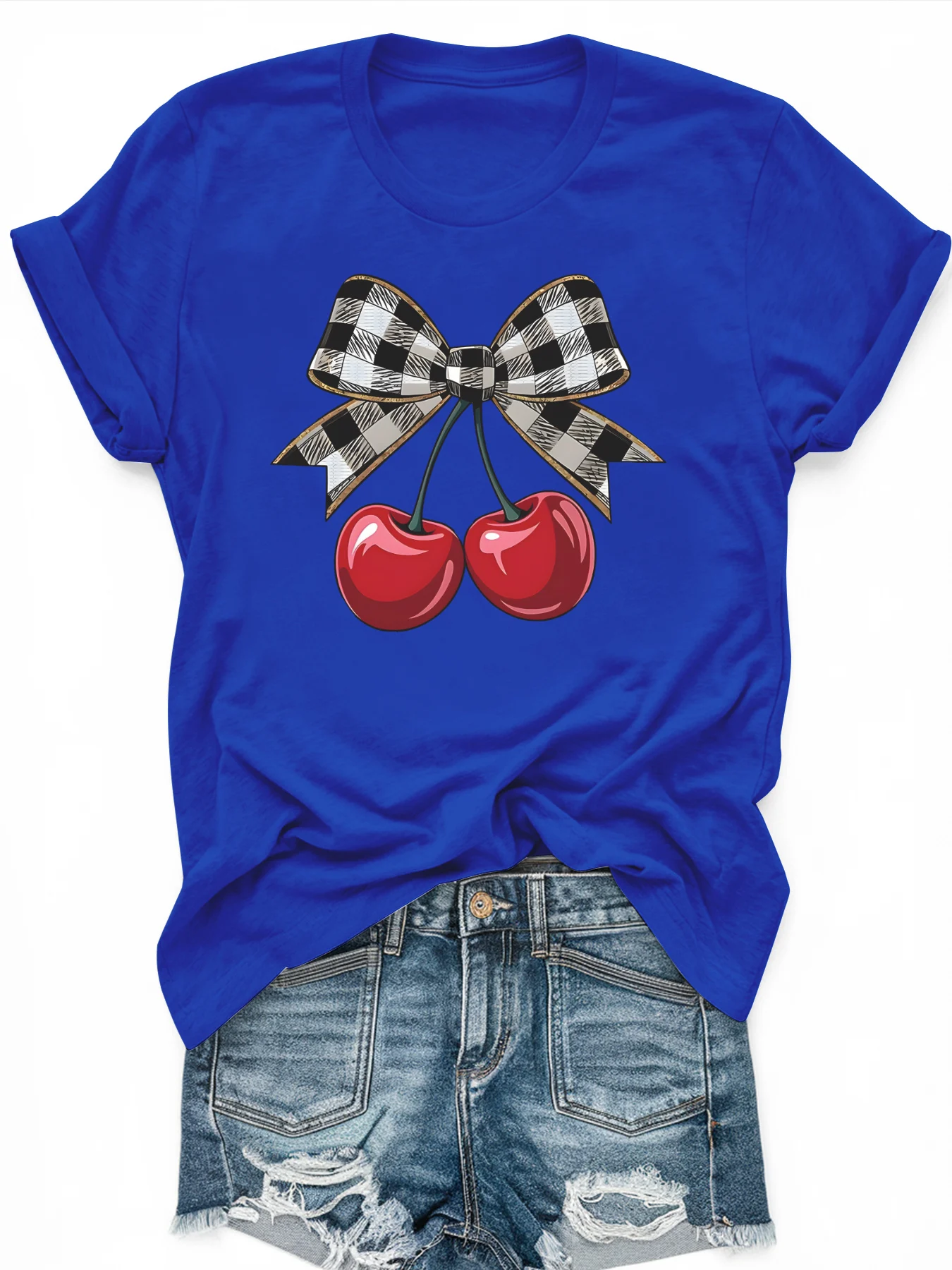 

Women's large-size printed short-sleeved T-shirt, loose and casual, soft, comfortable and breathable, outdoor sports