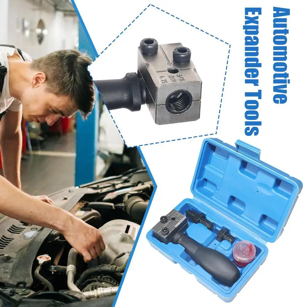 

Universal Automotive Brake Pipe Flaring Tool Kit 3/16” 45-Degree Double Flaring Tool for On Car Brake Fuel Line Tubing Repa O6L3