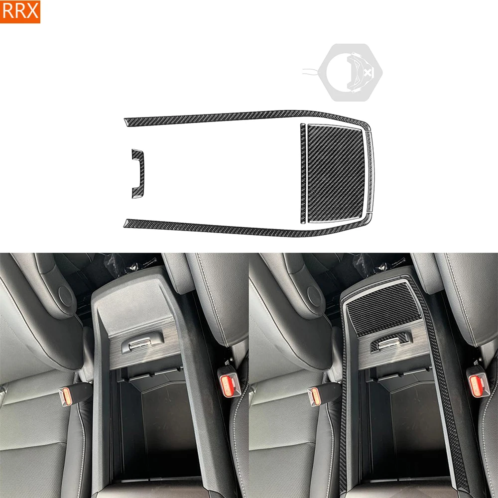 

For Honda Ridgeline 2017 2018 2019 2020 Center Console Armrest Storage Box Set Carbon Fiber Stickers Car Interior Accessories