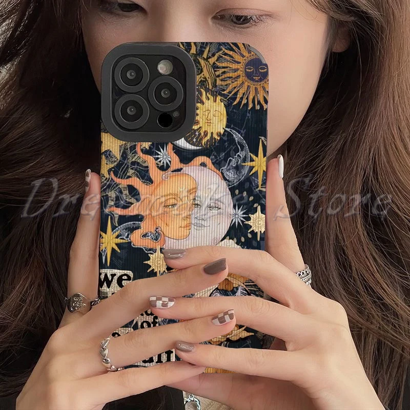 Moon Sun God Phone Case for Iphone 11 Pro Max 12 13 Iphone 14 Pro Max Iphone 15 Pro Max Case