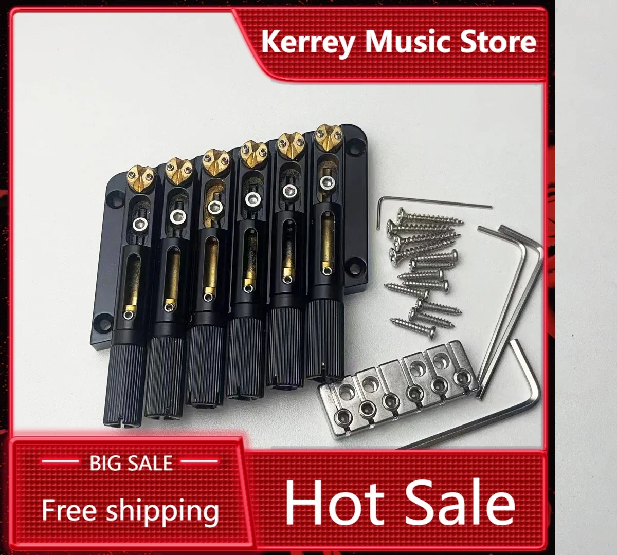 

1 Set Black For Headless Guitar Accessories 6 String Saddle Headless Guitar Bridge