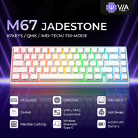 XVX M67 JadeStone White Mechanical Gaming Keyboard Wireless With IMD-Tech Keycaps Tri-Mode Topographic Keyboard