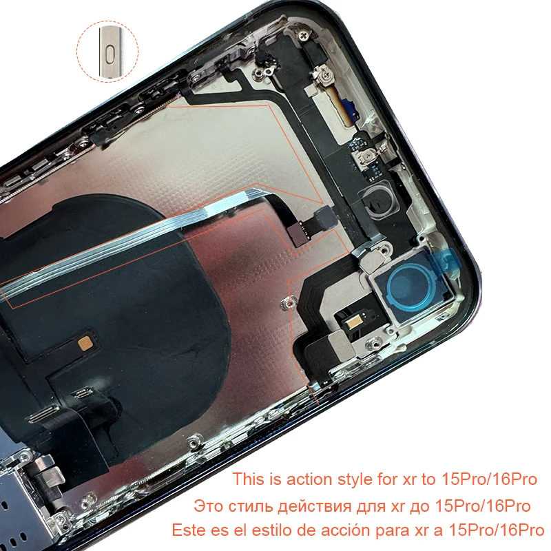 Power Volume Cable Replacement for iPhone XR like 11,12,13,14,15,16 & to 13Pro,14Pro,15Pro,16Pro Led Flash Flex Cable With Mic view 2