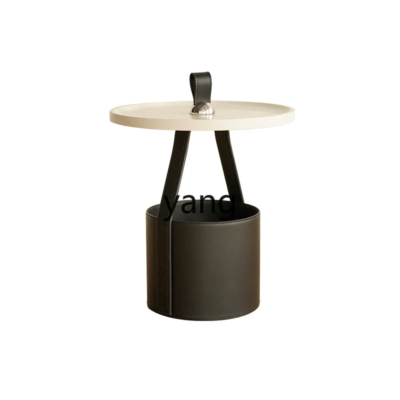 LHH sofa side few household small apartment living room simple round coffee table hand carry mobile corner table