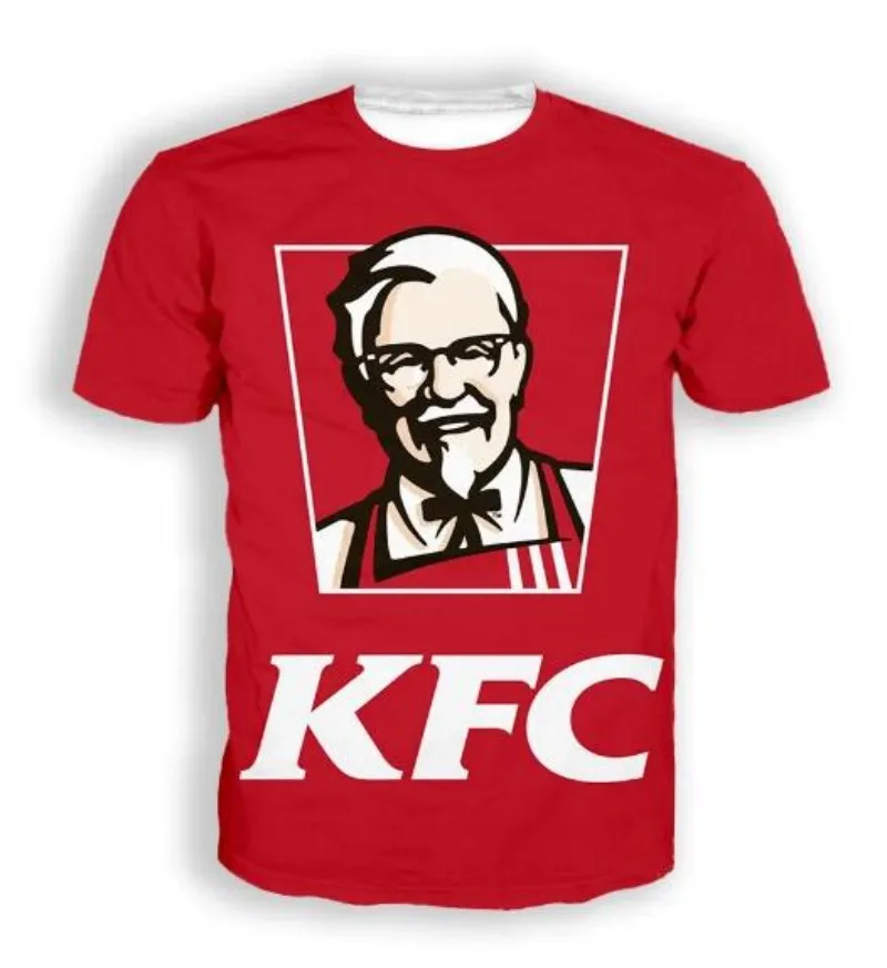 New Men/Women KFC 3D Print Short Sleeve T-Shirt Fashion T Shirt Sport Hip Hop Summer Tops T035