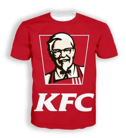 Neue Männer/Frauen kfc 3D-Druck Kurzarm T-Shirt Mode T-Shirt Sport Hip Hop Sommer Tops T035