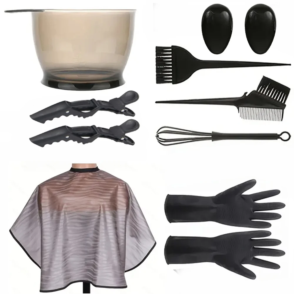 New Hair Dye Kit 11 Pieces Hair Coloring Kit, Hairpin, Hair Coloring Cape For Hair Coloring Hair Dye Tools and DIY at Home