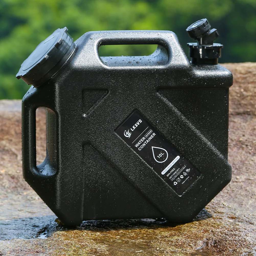 Contenedor de Almacenamiento de Agua de 10L con Grifo, Bidón de Agua Potable, Dispensador de Agua a Prueba de Fugas, Portador de Agua para Vehículo, Coche, Camping