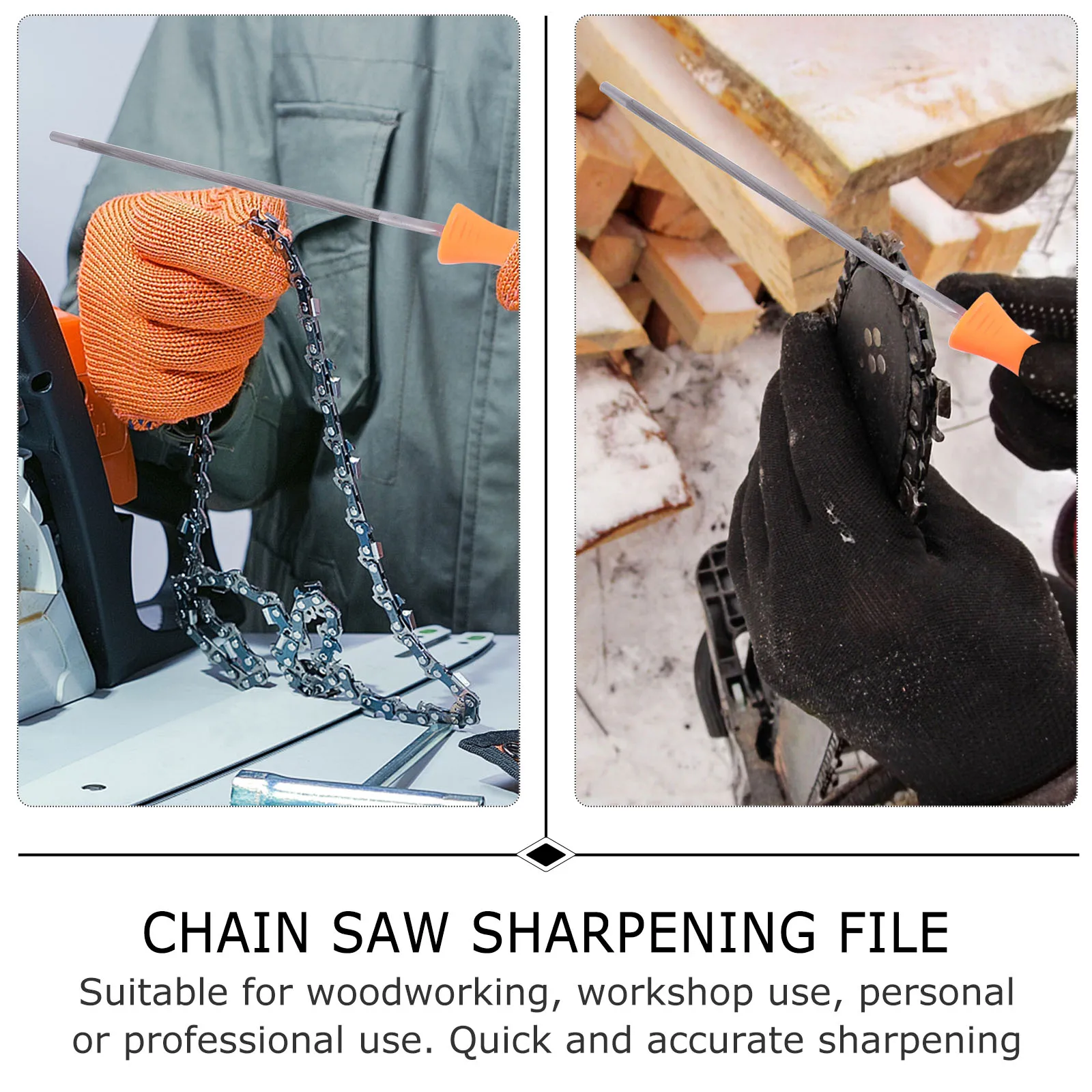 

1 Set Oil Saw File Kit Durable Plastic Handle Wood Carving Polishing Grinding Tool Round Chainsaw Sharpener Rasp Carbon Steel