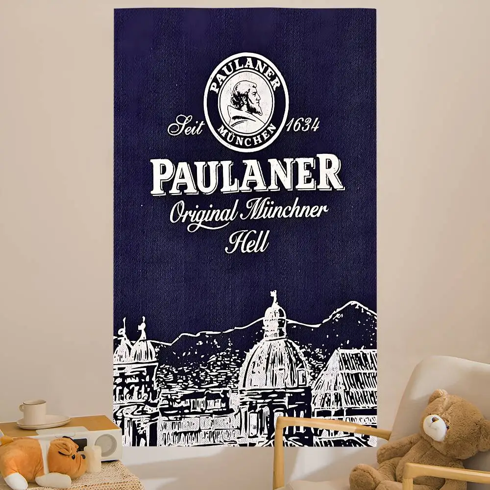 German Beer P-Paulaners DIY Wall Tapestry Art Science Fiction Room Home Decor Wall Art Decor
