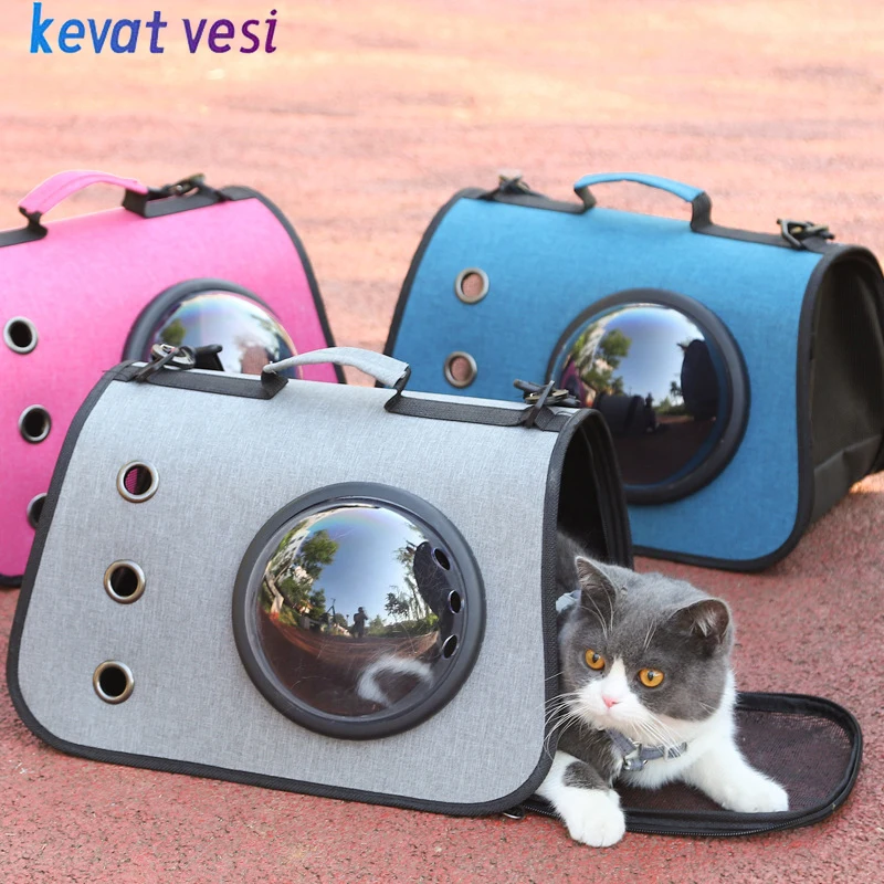 

Cat Bag Breathable Foldable Cat Carrying Bag Outdoor Travel Pet Transport Shoulder Bag Kitten Space Capsule Handbag Pet Supplies