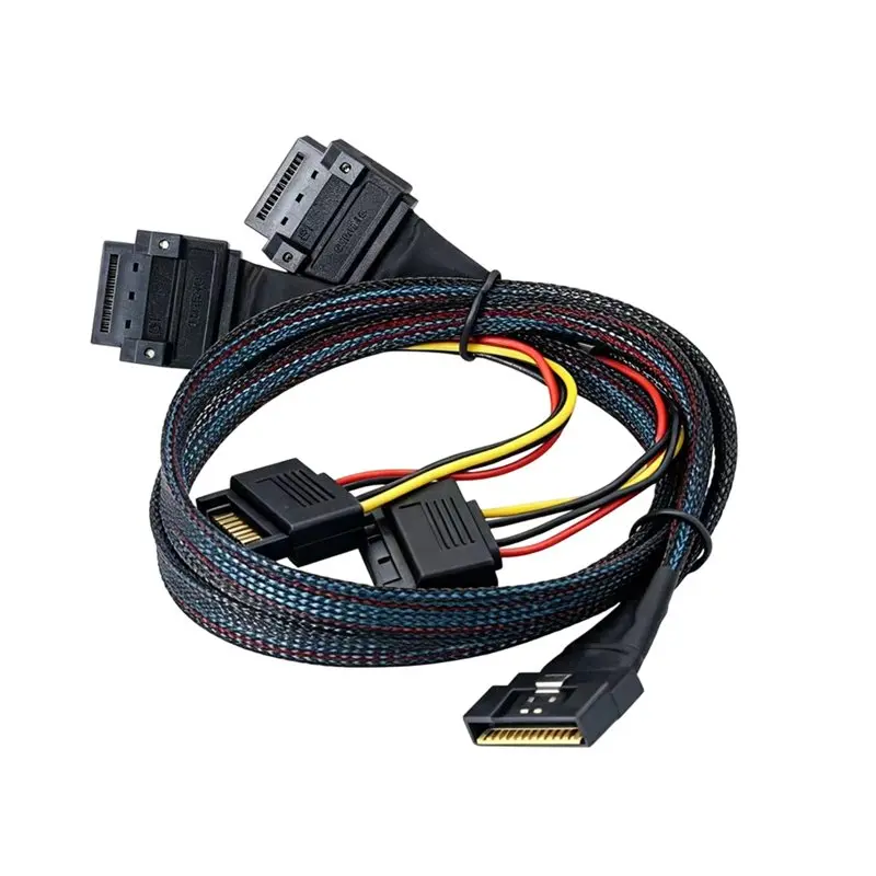 Reliable-PCIE Slimline SFF-8654 8I To 2-Port Gen-Z 1C Breakout Cable Anti-Mis-Insertion Full-Coverage Connector,PCIE Slimline