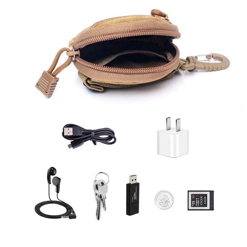 900D Oxford Waterproof Mini Pocket Key Bag Headset UBS Line U-disk Storage Bag Small Outdoor Accessory Hang Bag Tactic Pocket