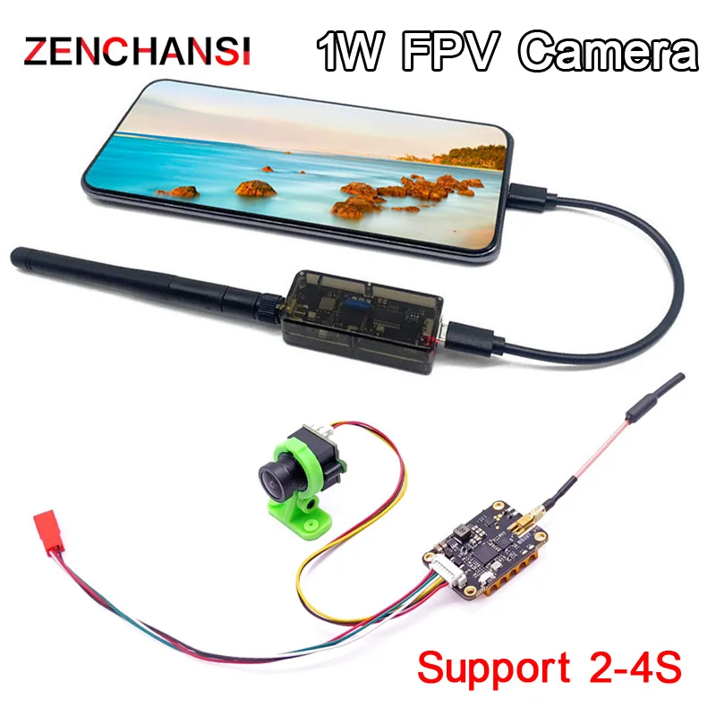 

FPV System 5.8g 48CH FPV UVC OTG Receiver 720*480px and 1000mW adjustable FPV Transmitter Lancher whit CMOS 1000TVL fpv camera