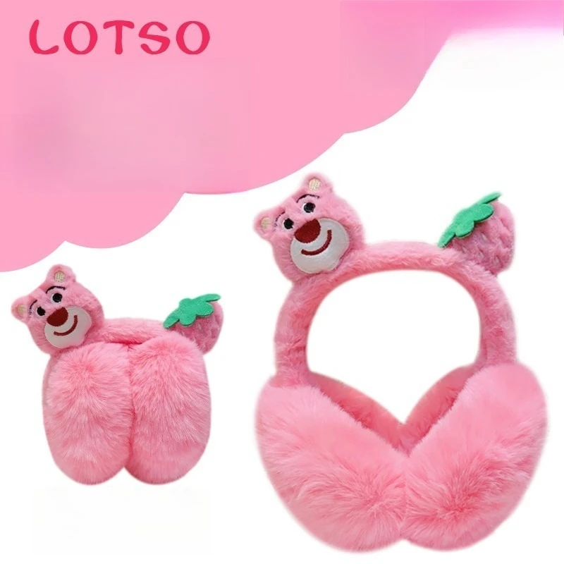 Disney children's winter strawberry bear ear cups for boys and girls warm anti-freeze ear bags foldable ear warm ear cover