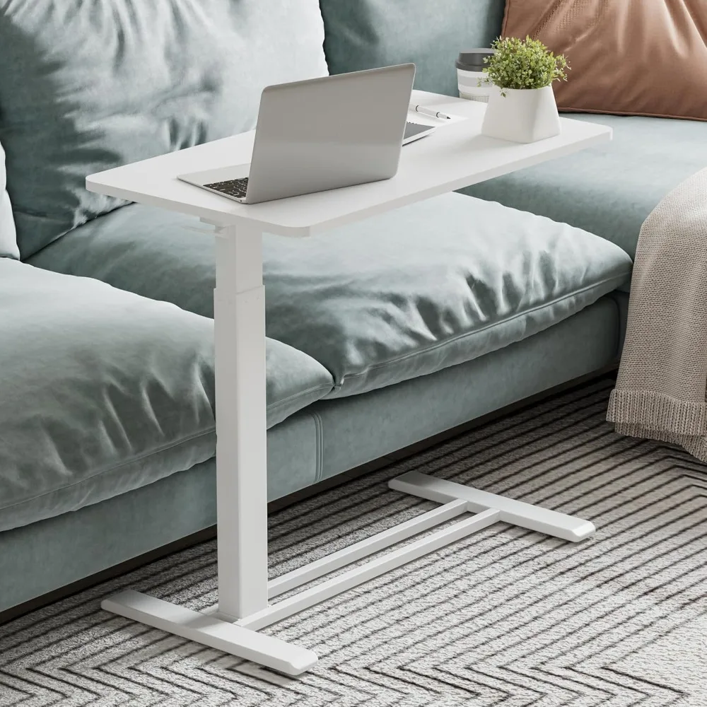 

Mobile Standing Desk with Wheels Pneumatic Laptop Desk Rolling Computer Cart Movable Height Adjustable Small Sit Stand