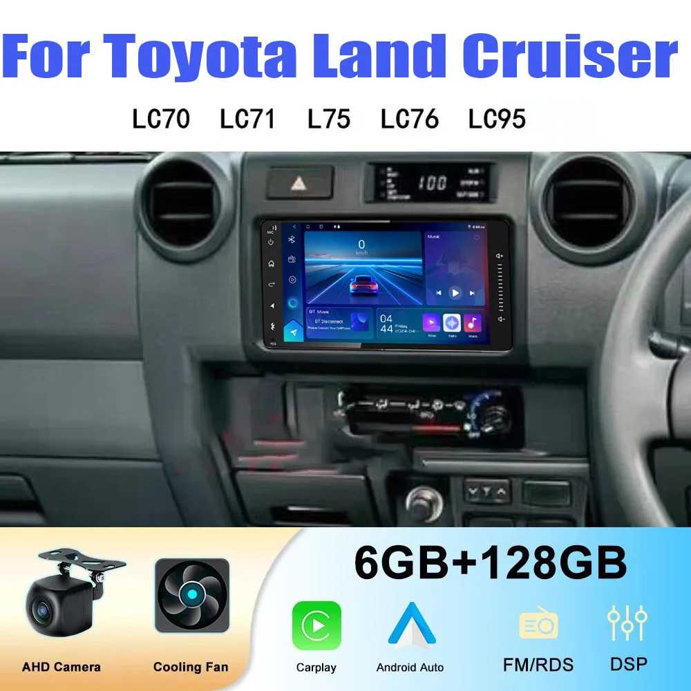 

7" Car Radio For Toyota Land Cruiser LC70/LC71/LC75/LC95 Series 1983-2006 Wireless CarPlay Android Auto Head Unit BT