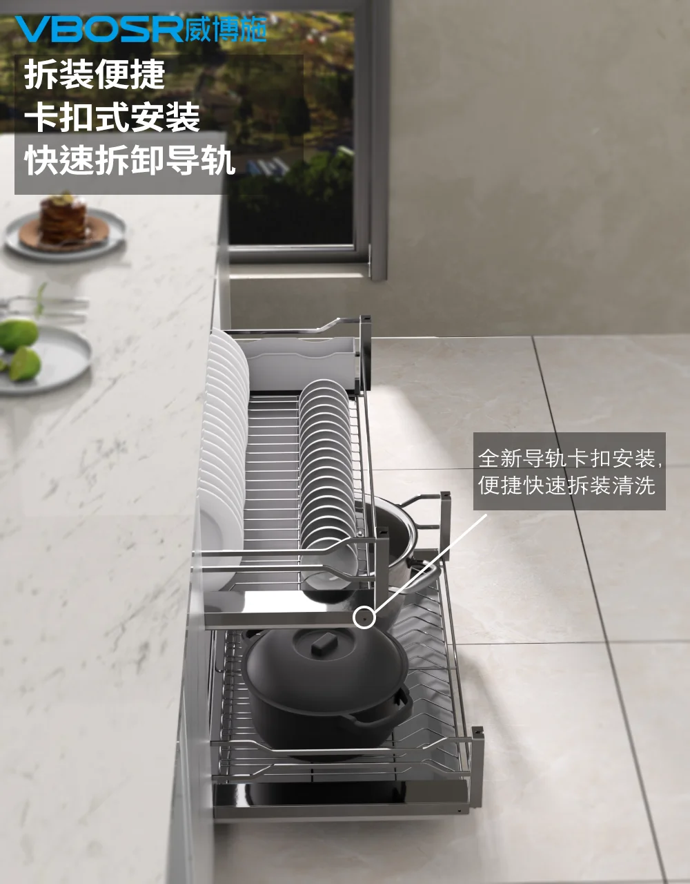 Factory Shelf Kitchen Cabinet Hanging Basket Storage Combined Cupboard Basket For Efficient Kitchen Storage Kitchen Storage