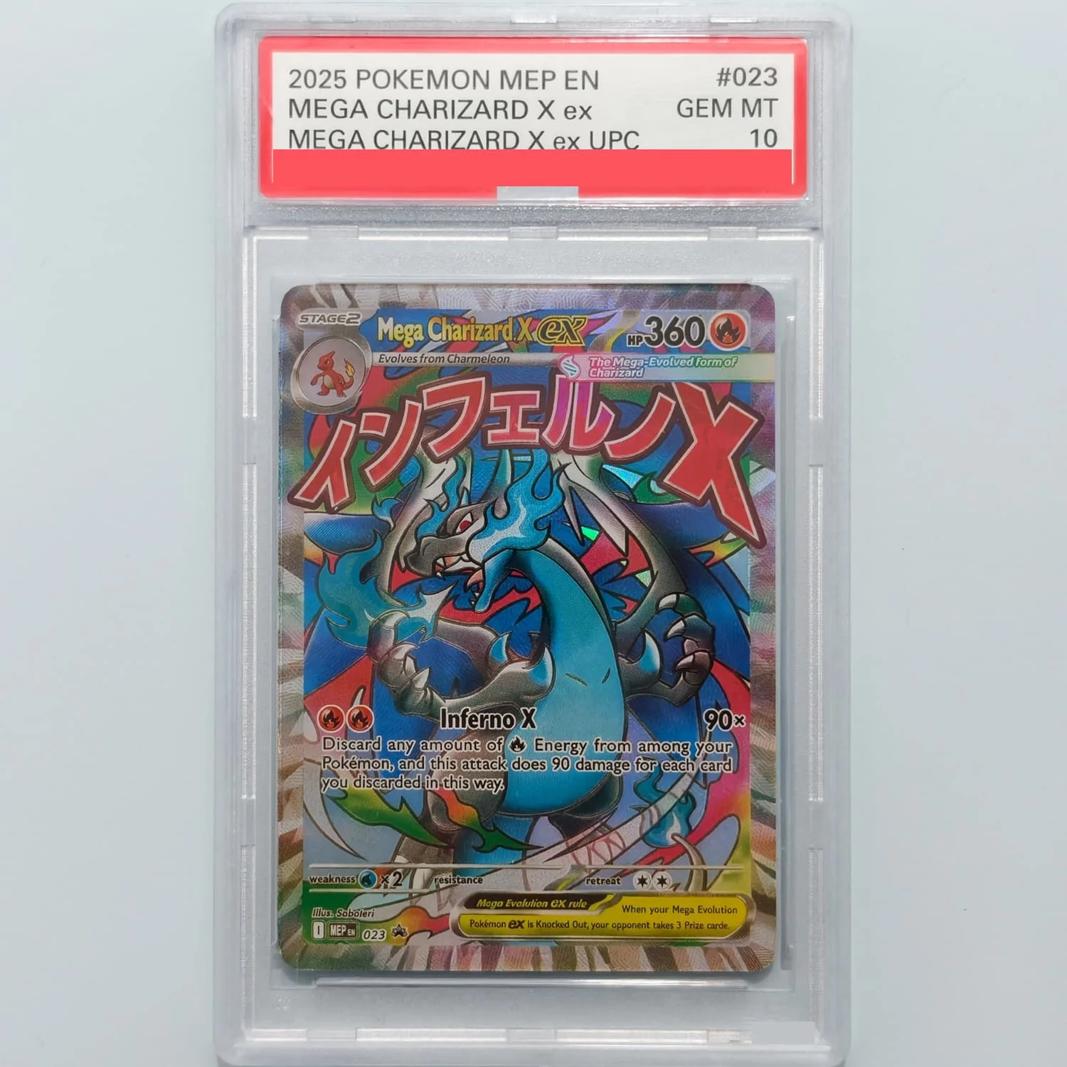 Homemade English Points Rating Card 2026 MEP Mega Charizard X ex #023 Lucario #033 Gardevoir #032 Game Collection Toy