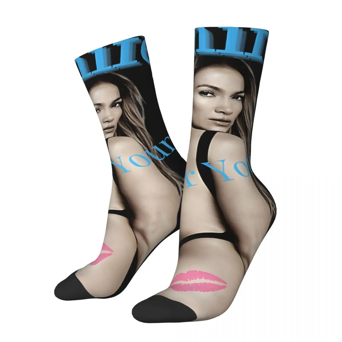 Hip Hop Retro Jennifer Lopez Crazy Men's compression Socks Unisex J-Jennifer Lopez Street Style Pattern Printed Funny Novelty