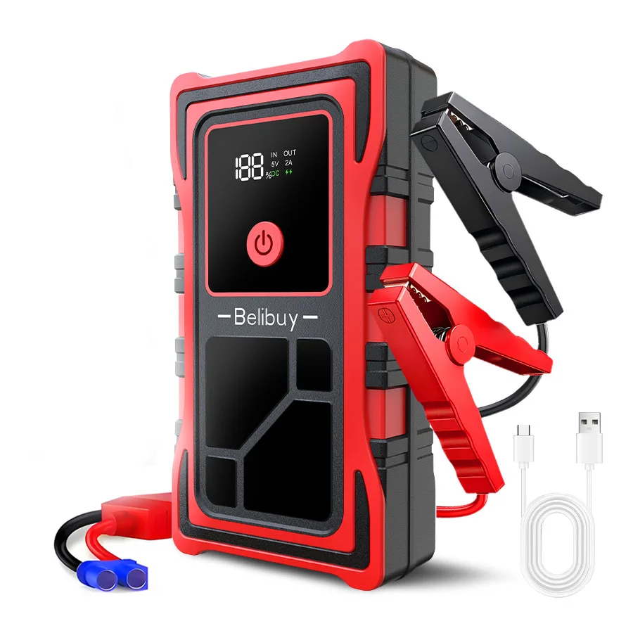 

BELIBUY Emergency Jump Starter for Cars Motorcycles - Newly Upgraded with Integrated LED Light for Outdoor Emergency Use