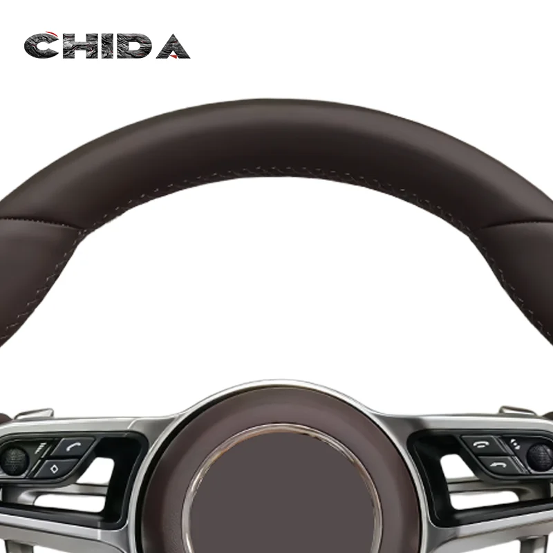Sporty Custom Leather Steering Wheel For Porsche Models 971 718 991 911 Macan Panamera Cayenne Cayman Boxster
