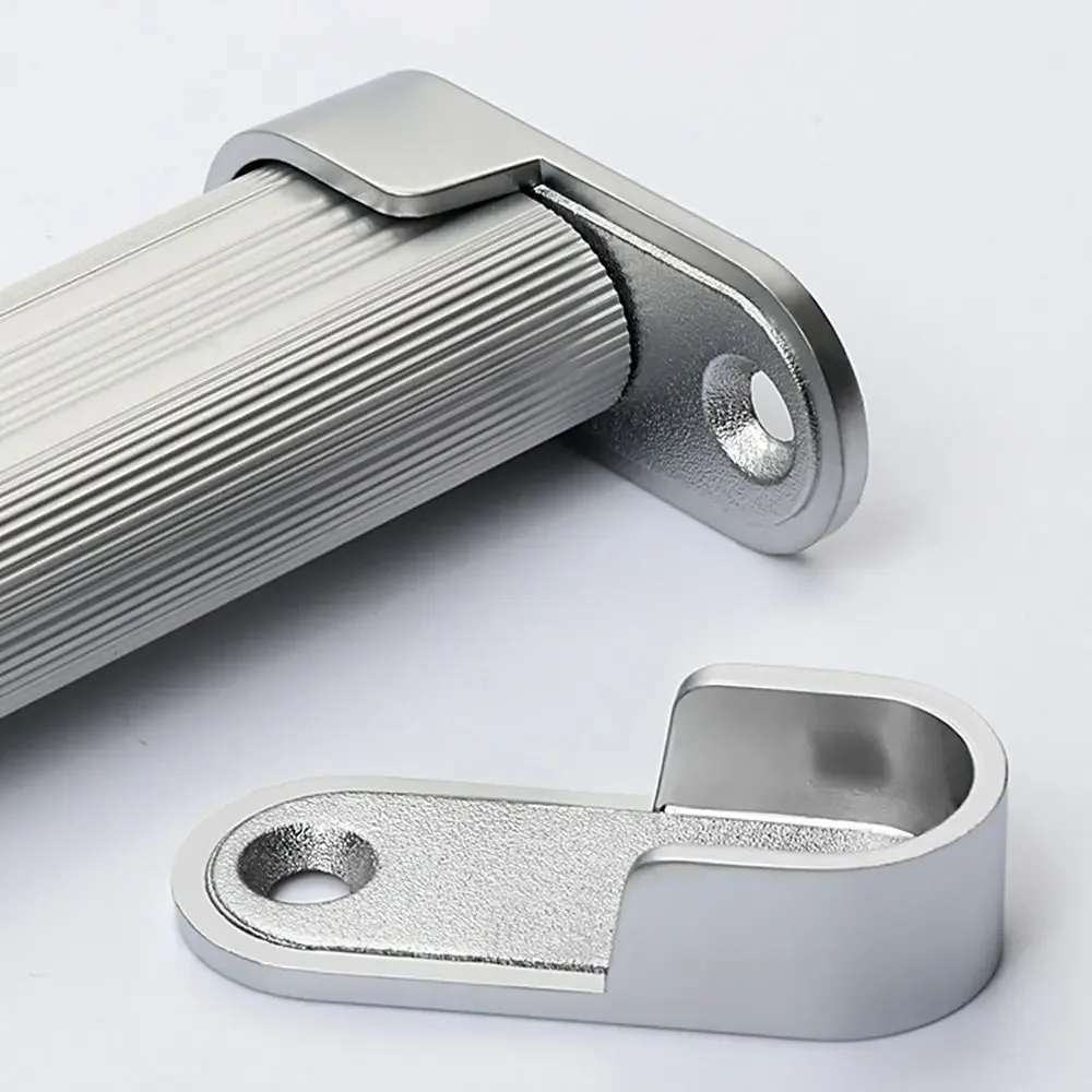 

2Pcs Zinc Alloy Hanging Rod Tube Bracket Closet Flange Rod Holder U Shape Hang Support