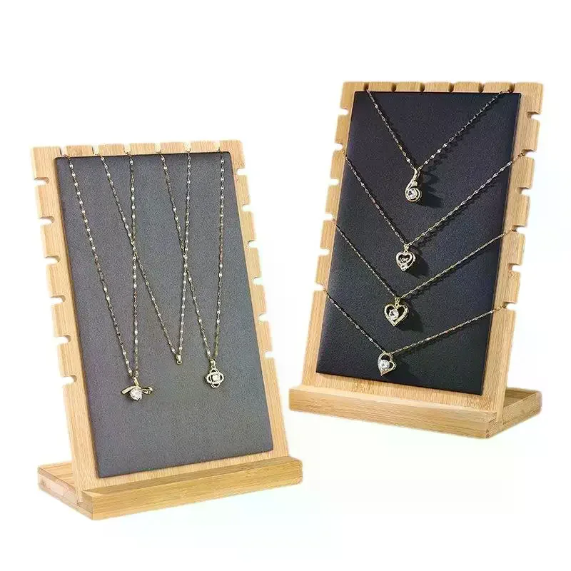 Wooden Jewelry Display Stand 1Pcs Showcase Shelf Bracelet Necklace Pendant Counter Storage Rack