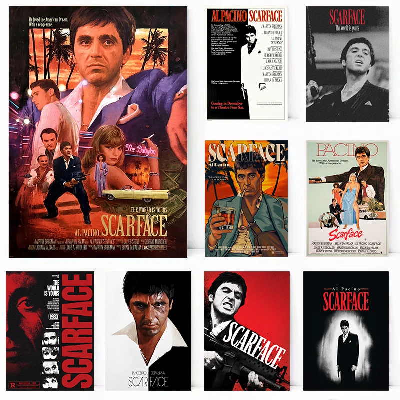 Scarface – affiche de film Gangster classique, Mafia Tony Montana, le monde est vous, peinture sur toile, images d'art murales, décoration de maison
