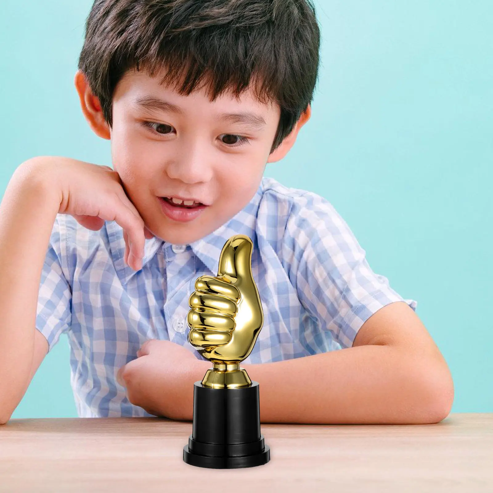 Plastic Thumb Trophy Kids Award Cup for Kindergarten Elementary School Sports Banquet Track and Field Day Classroom Decoration