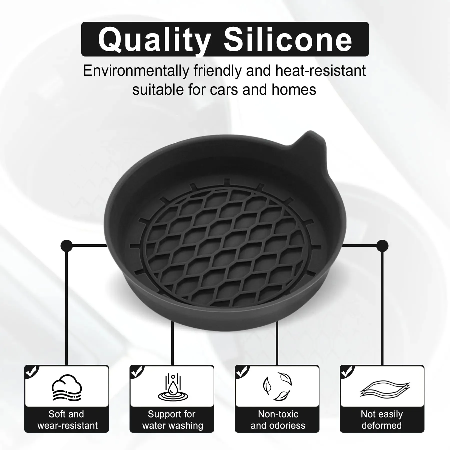 2Pcs Car Cup Holder Coaster Silicone Cup Holder Insert Universal Non-Slip Cup Holders Car Accessories Interior Silent Cup Pad