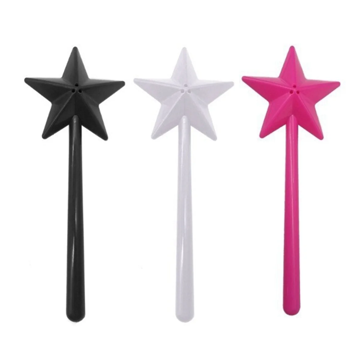 Salt and Pepper Shaker Wands Salt and Pepper Wand Shakers, Black and White and Pink, Star Wand Salt