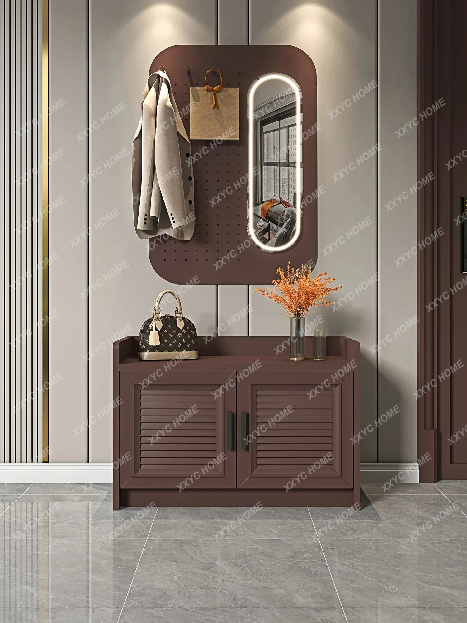 Outdoor Locker Aluminum Alloy Door Shoe Cabinet Outdoor Aisle Rainproof Sunscreen Garden Storage Cabine