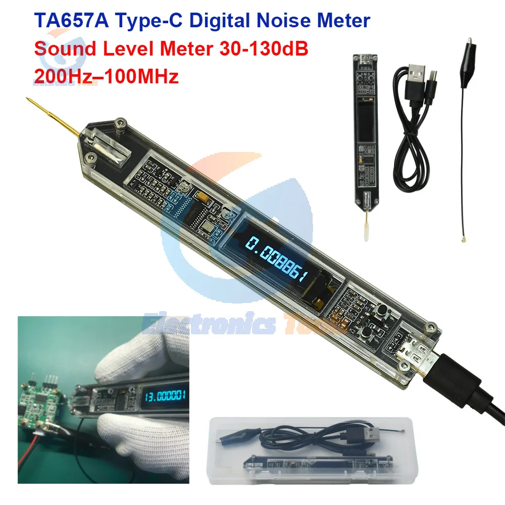 Frequency Counter Pen Type 200Hz-100MHz RF Signal Frequency Meter High Precision for MF‌ HF VHF FM MCU Oscillator Calibration