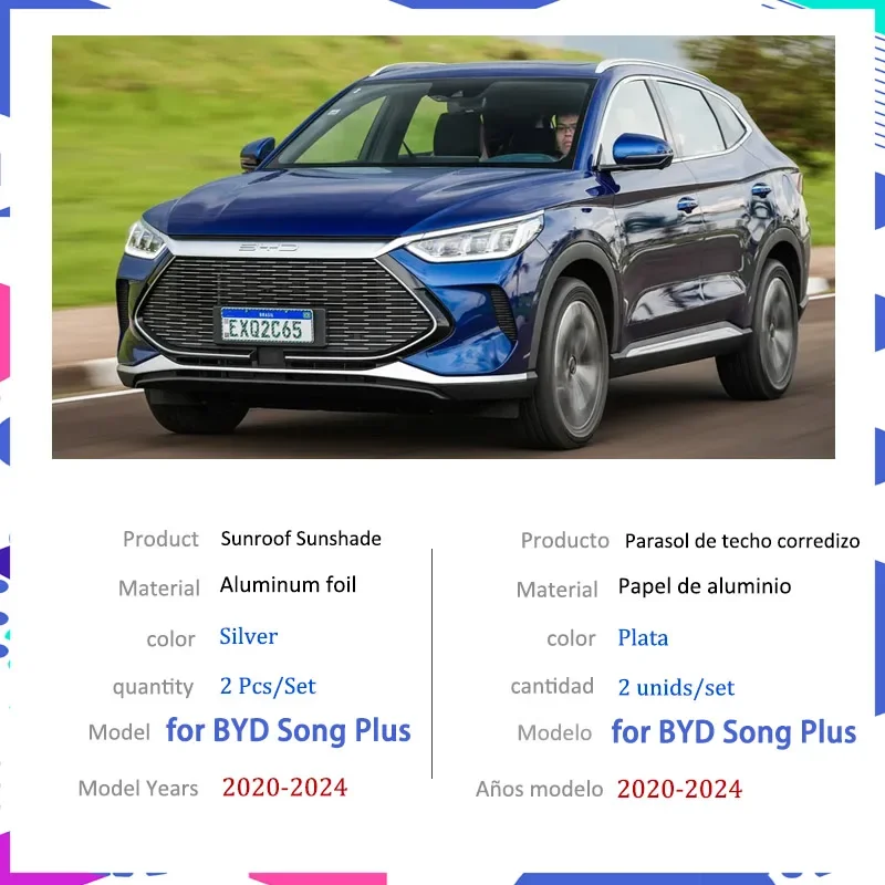 Sunroof Sunshade for BYD Song Plus EV DM~i 2020 2021 2022 2023 2024 Accessorie Roof Sunscreen Heat Insulation Windscreen Styling