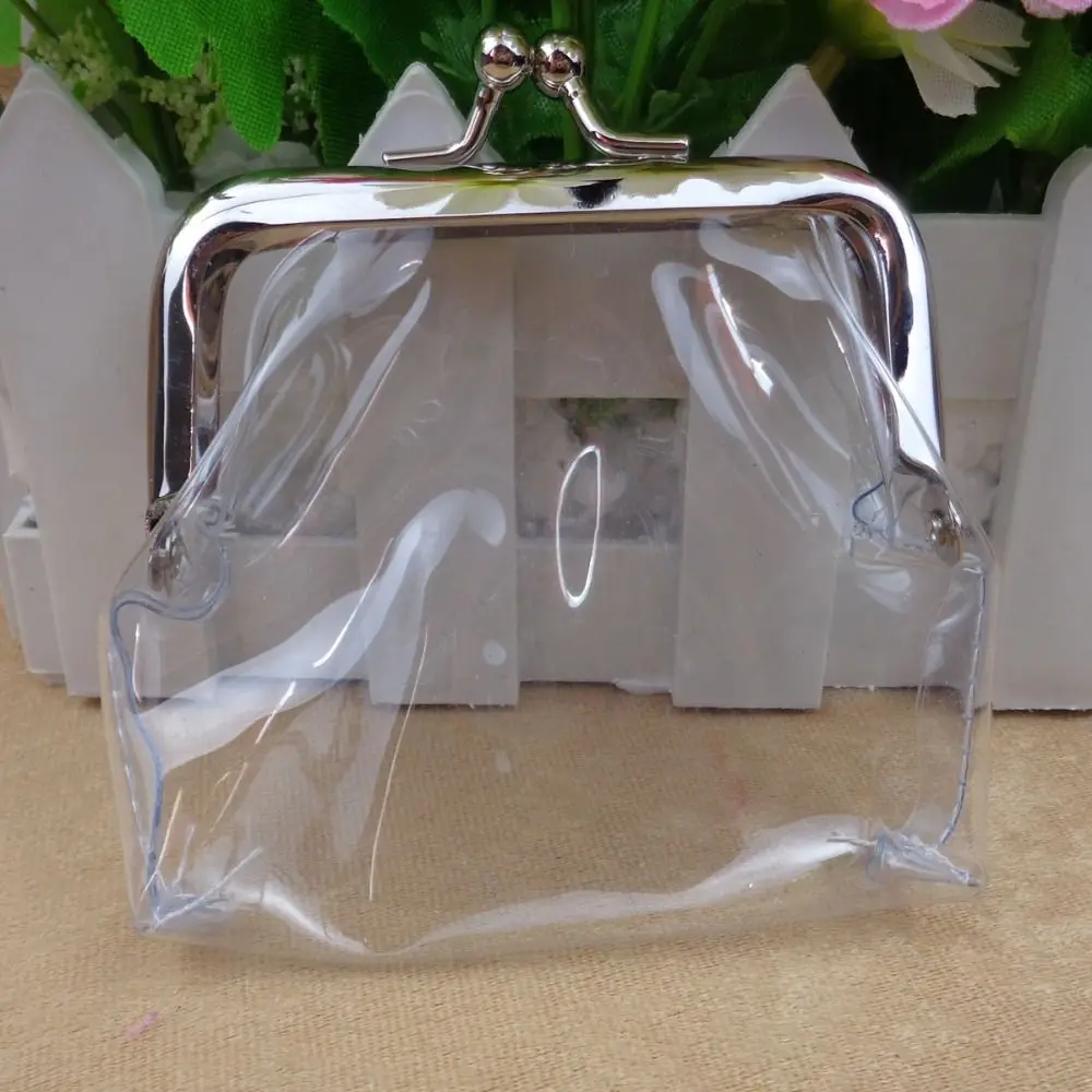 Simple Multifunctional Transparent Coin Purse Storage Fashion Mini Mouth Clip Bag Portable Travel Clutch Purse Women's